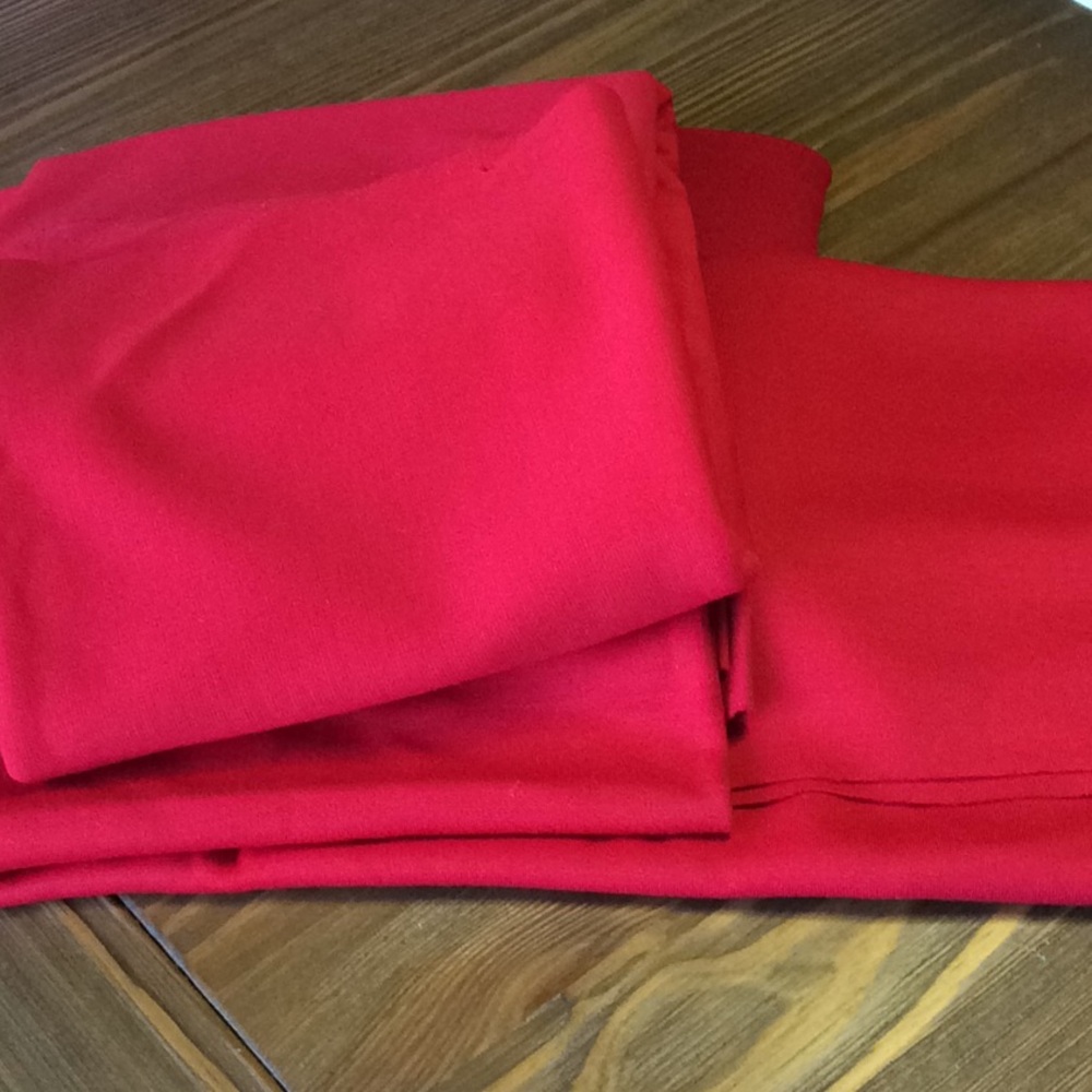 FINAL SALE PRICE 3 Piece Red Double Knit Fabric Lot - Picture 2 of 2